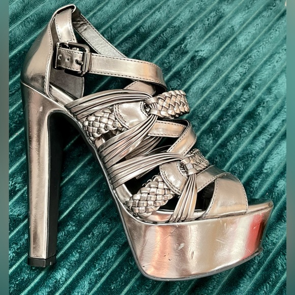 Jessica Simpson Women's Parissa Platform Sandal - Chrome - Size 5 - Picture 10 of 11